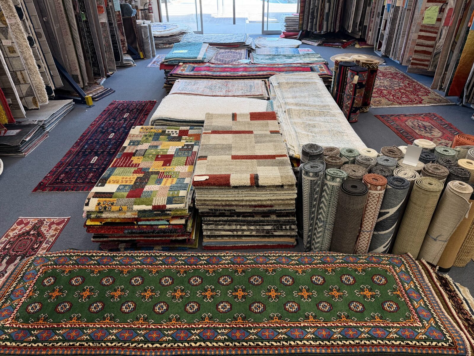Rugs in a range of sizes at the Royal Persian Carpets showroom